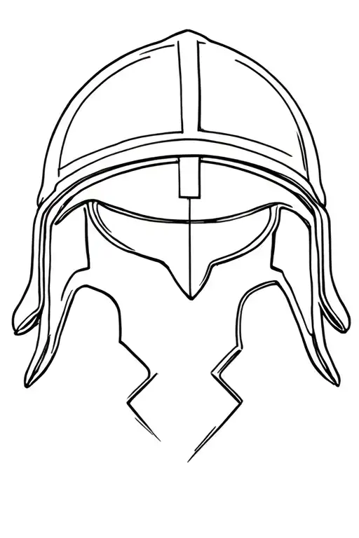 Greek soldier helmet tattoo design idea