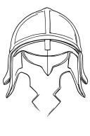 Greek soldier helmet tattoo design idea