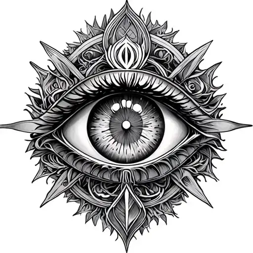 Tattoo Concept: “Eye of Time and Divinity”Placement: Center of the chest, symmetrical across the sternumInk Style: Bl tattoo design idea