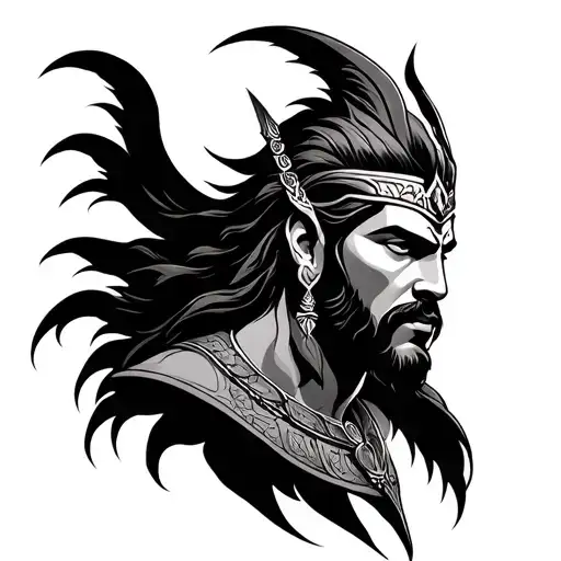 Lord Karna tattoo design idea