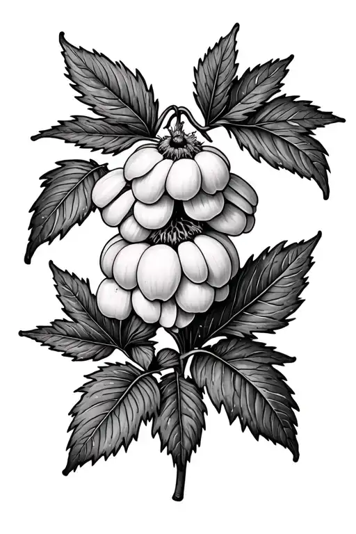 Alaska salmonberry tattoo design idea