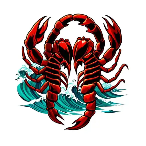 love tattoo for a scorpio and aquarius wave sign tattoo design idea