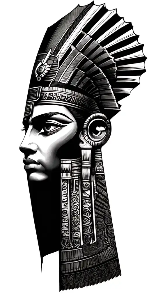 A Fusion Of Inka And Egyptian Symbolism, Featuring Osiris and All Seeing Eye tattoo design idea