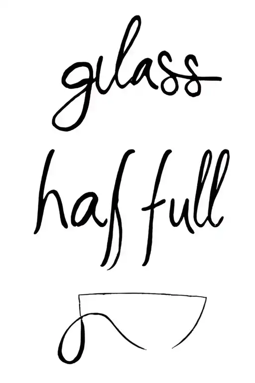 "Glass half full" stained glass  tattoo design idea