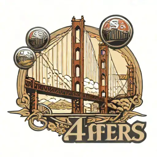49ers logo golden gate bridge city backround tattoo design idea