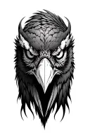 Crow head evil tattoo design idea