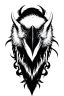 Crow head evil tattoo design idea