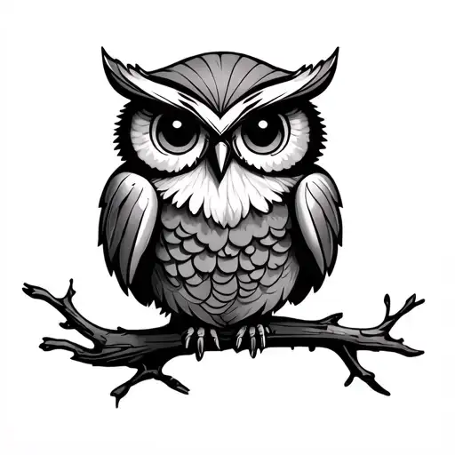 Cute Owl tattoo design idea