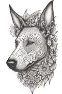 bull terrier angel wings tattoo design idea