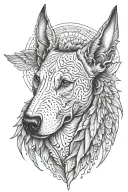 bull terrier angel wings tattoo design idea