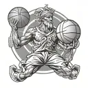 god holding, humble, basketball tattoo design idea