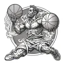 god holding, humble, basketball tattoo design idea