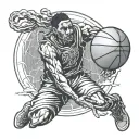 god holding, humble, basketball tattoo design idea