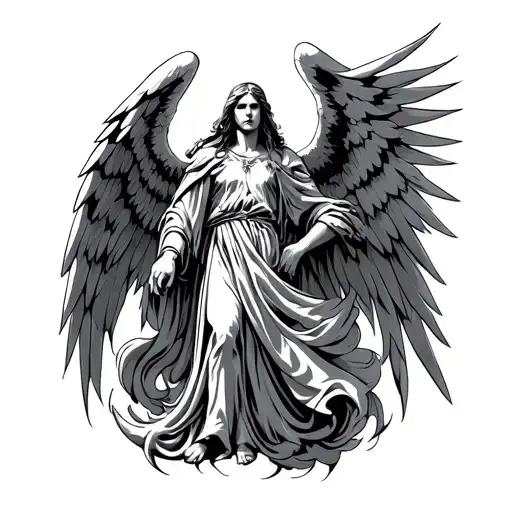 archangel azrael angel tattoo design idea