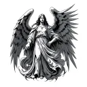 archangel azrael angel tattoo design idea