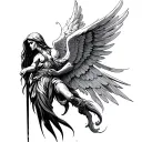 archangel azrael angel tattoo design idea