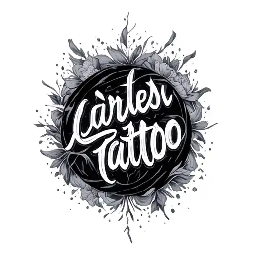 Circular text written tattoo design idea