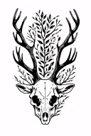 animal skulls nature and deer antlers tattoo design idea
