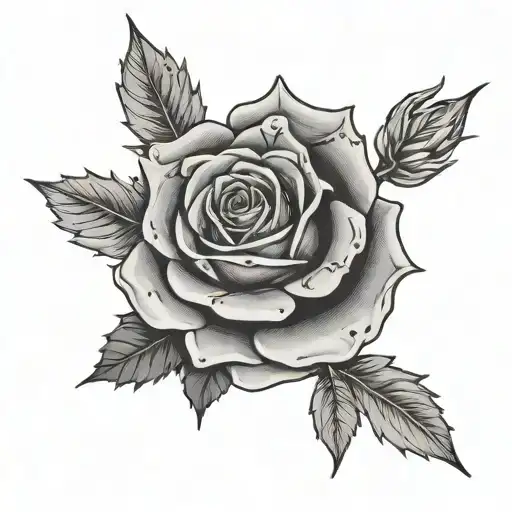 999 Juice Wrld with Rose & Thorns  tattoo design idea