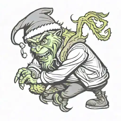 Eminem and the grinch battle scene tattoo design idea
