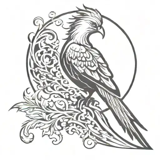phoenix renaissance tattoo design idea