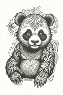 panda angry tattoo design idea