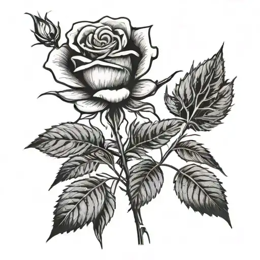 one rose with stem and the date 1971 tattoo design idea
