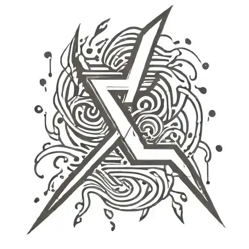 chocolate thunder bolt tattoo design idea