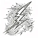 chocolate thunder bolt tattoo design idea