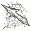 chocolate thunder bolt tattoo design idea