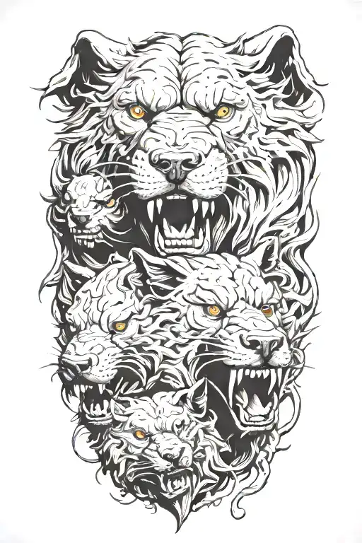Cerberus Greek mythology tattoo design idea
