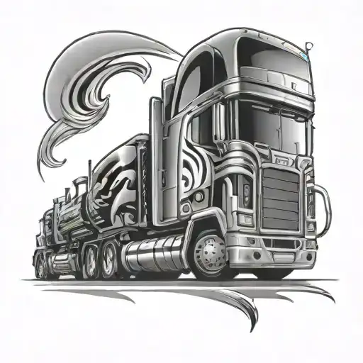 18 Wheeler tattoo design idea