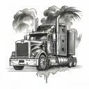 18 Wheeler tattoo design idea
