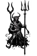 Manchester United devil holding trident tattoo design idea