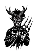 Manchester United devil holding trident tattoo design idea