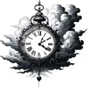 Birth Clock storm clouds tattoo design idea