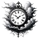 Birth Clock storm clouds tattoo design idea