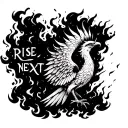 phoenix rising out of the smoke of a burnt match with the word rise next to it  tattoo design idea
