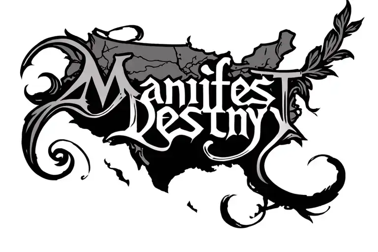 manifest destiny word written tattoo design idea