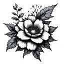 lark spur flower and puzzle piece  tattoo design idea