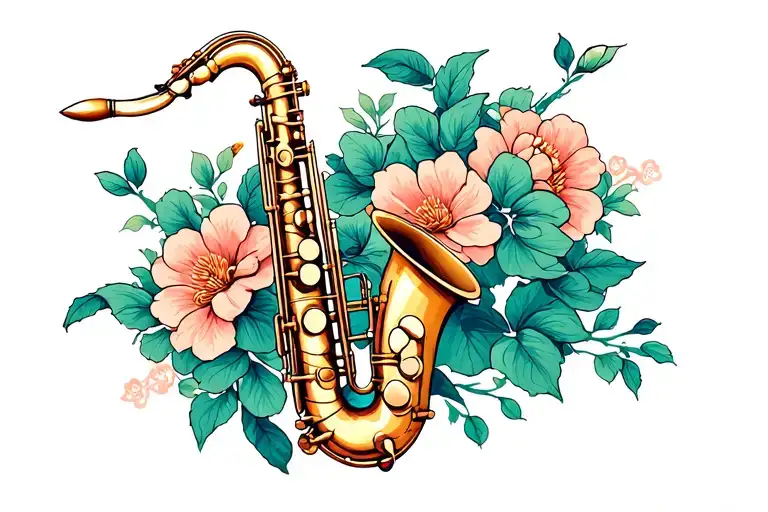 Saxophone tattoo design idea