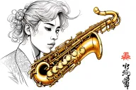 Saxophone tattoo design idea
