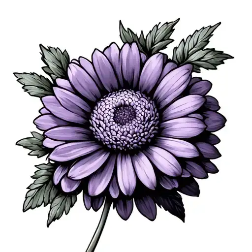 aster flower, violet flower, chrysanthemum flower, carnation flower tattoo design idea