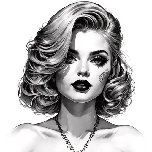 trans woman pin up girl tattoo design idea