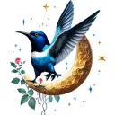 Honey cycles, roses roses swallow swallow moon. stars  tattoo design idea