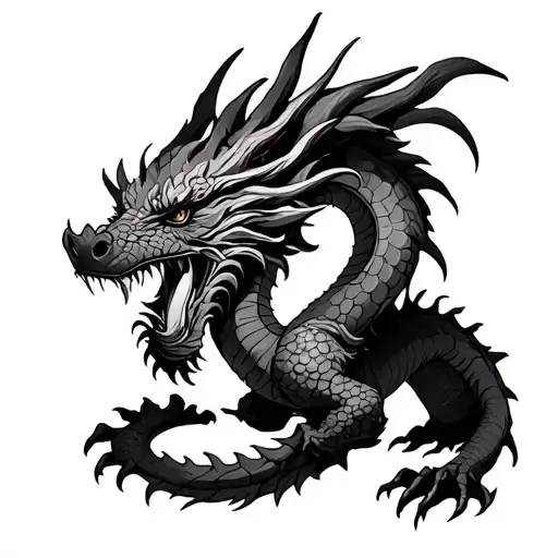 Wood Dragon tattoo design idea