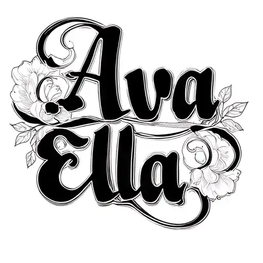 Names Written Like a WhisperDesign“Ava” and “Ella” in micro cursive, light as if written in pencil.The names cross tattoo design idea