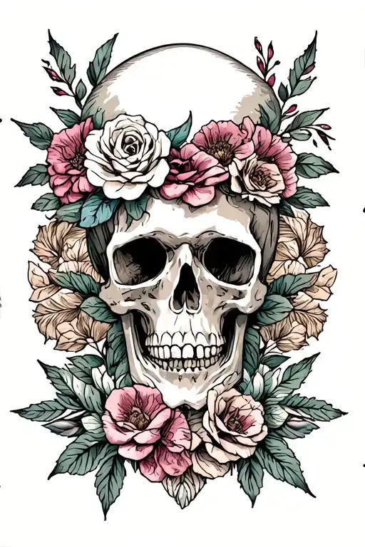 memento mori and memento vivere tattoo design idea