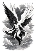 icarus falling from sky tattoo design idea