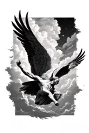icarus falling from sky tattoo design idea